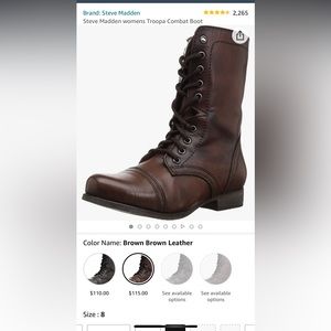 Steve Madden size 8.5 brown boots laces and zipper never worn